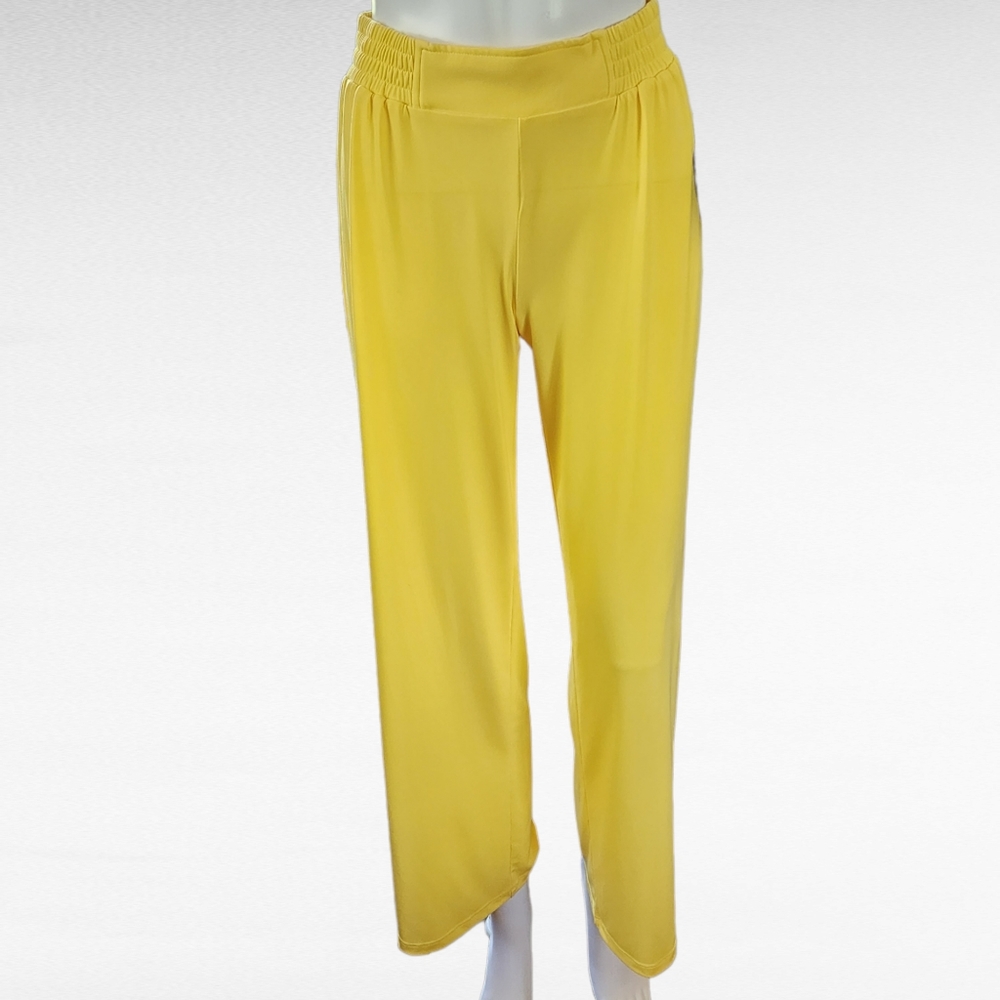 IMAN Global Chic Purple & Yellow  Luxury Resort 2-pack Palazzo Pants Size XSP